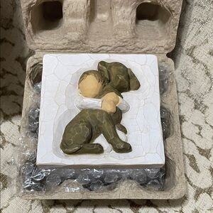 Willow Tree “Hug” Child and Dog Keepsake Box New